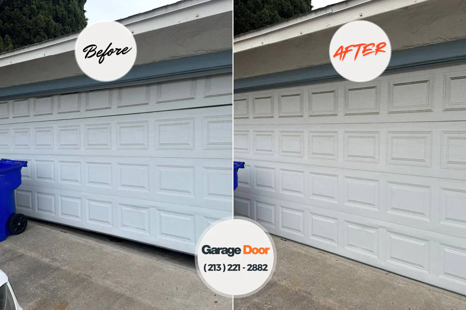 Before and after: garage door repair Theresa, WI